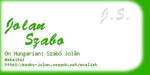 jolan szabo business card
